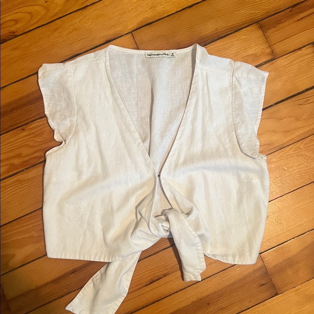 Abercrombie & Fitch Cream Linen Top